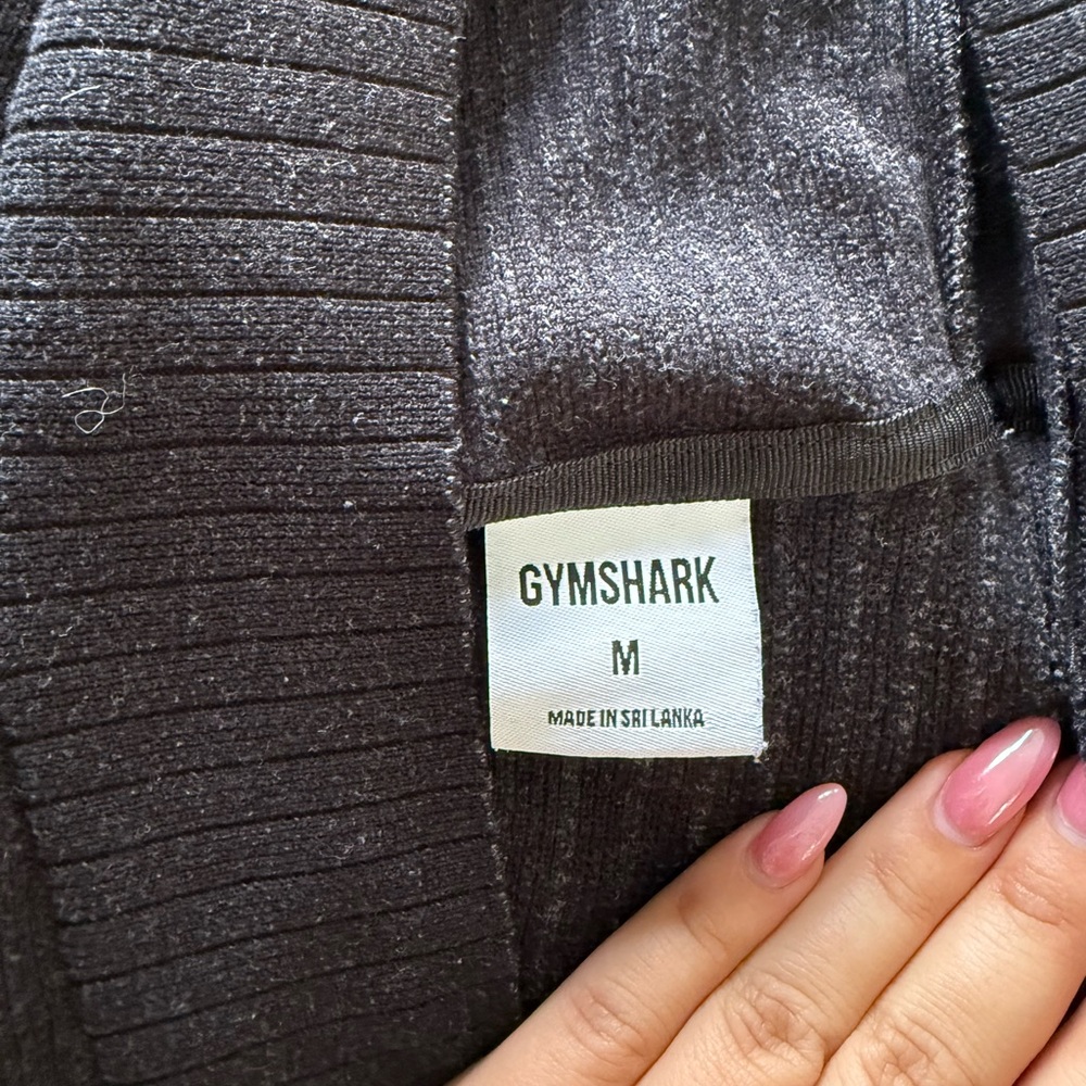 Gymshark Charcoal Ribbed Knit Top